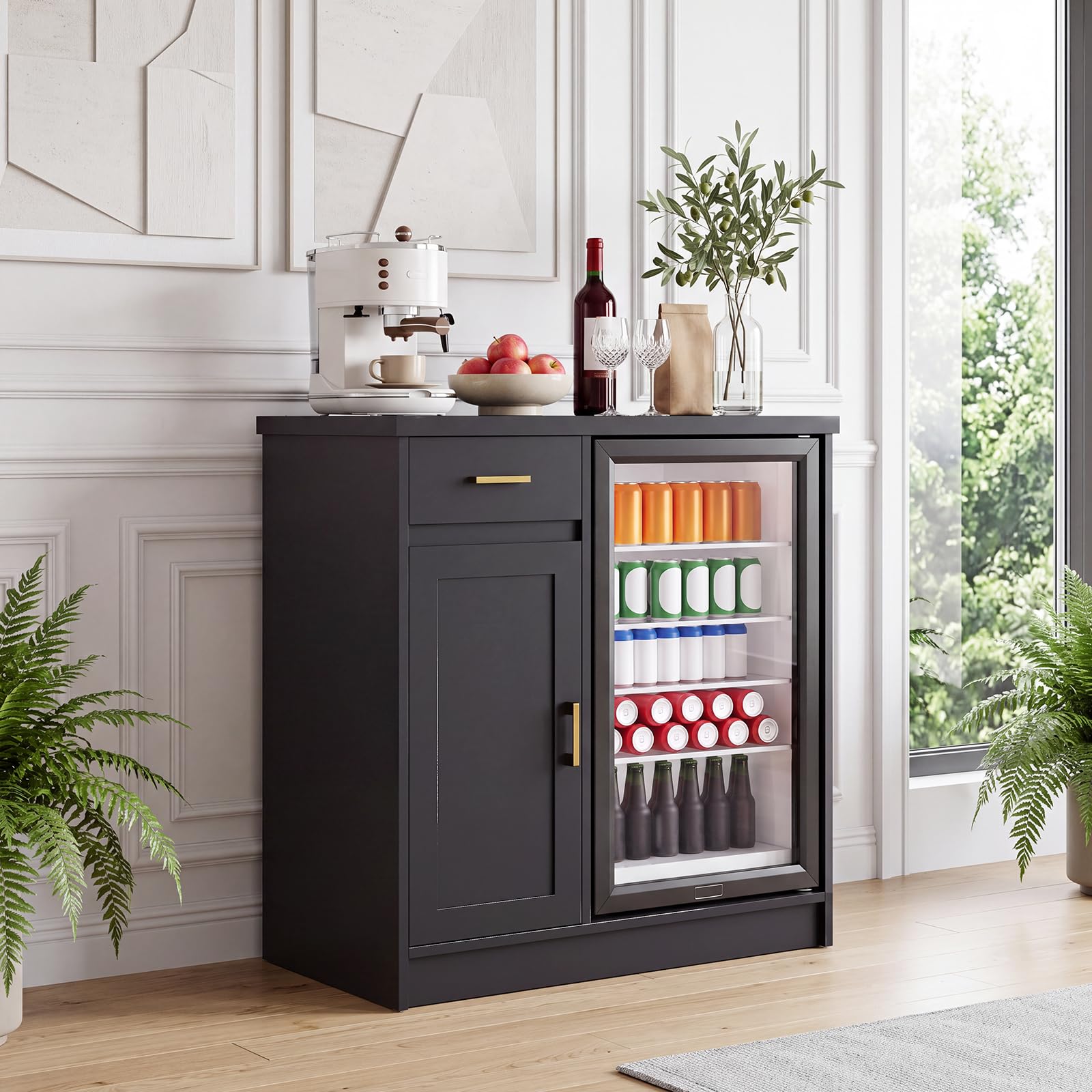 خزانة بار نبيذ بتصميم ريفي مقا - مراجعة Home Bar Setup وسعره