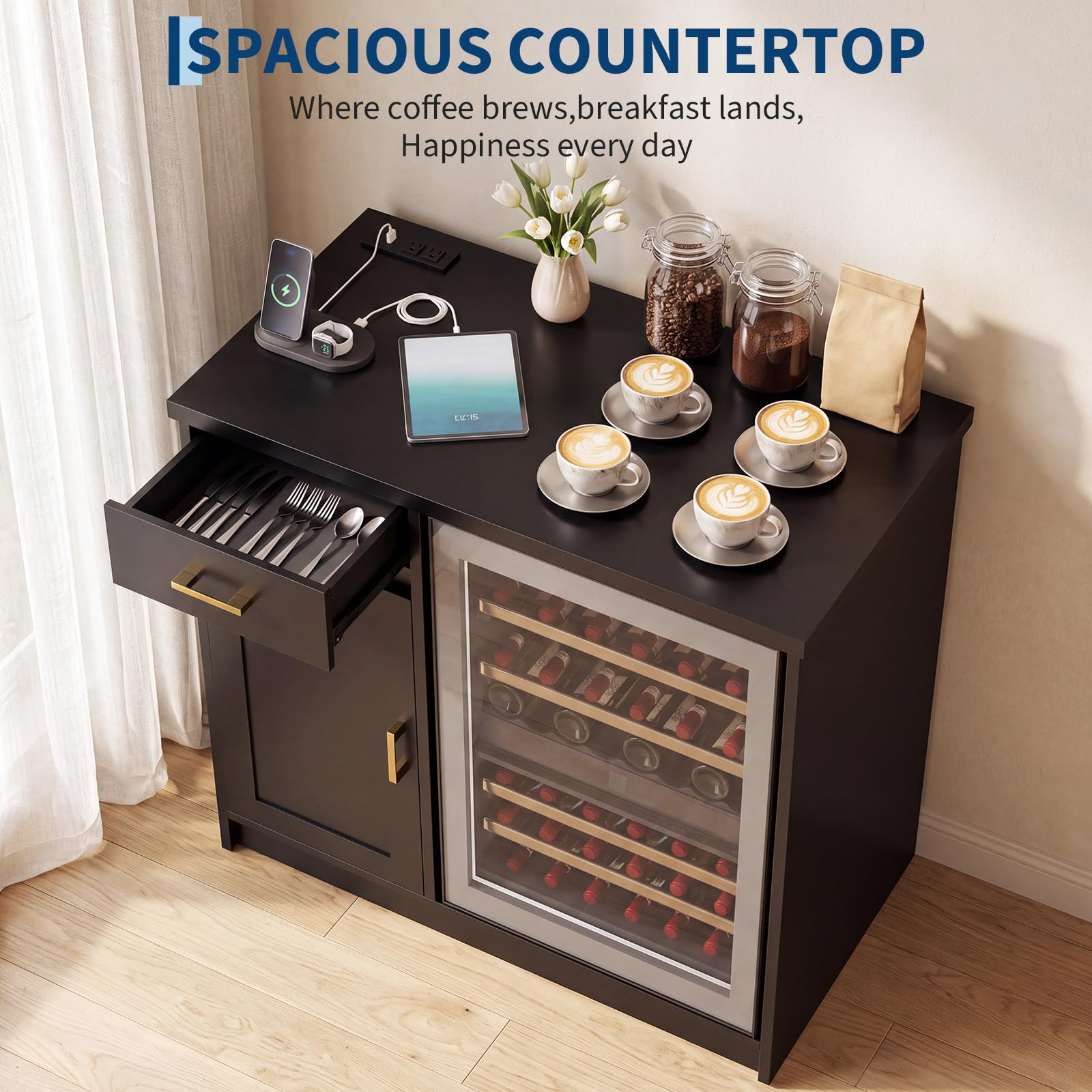 خزانة بار نبيذ بتصميم ريفي مقا - مراجعة Home Bar Setup وسعره