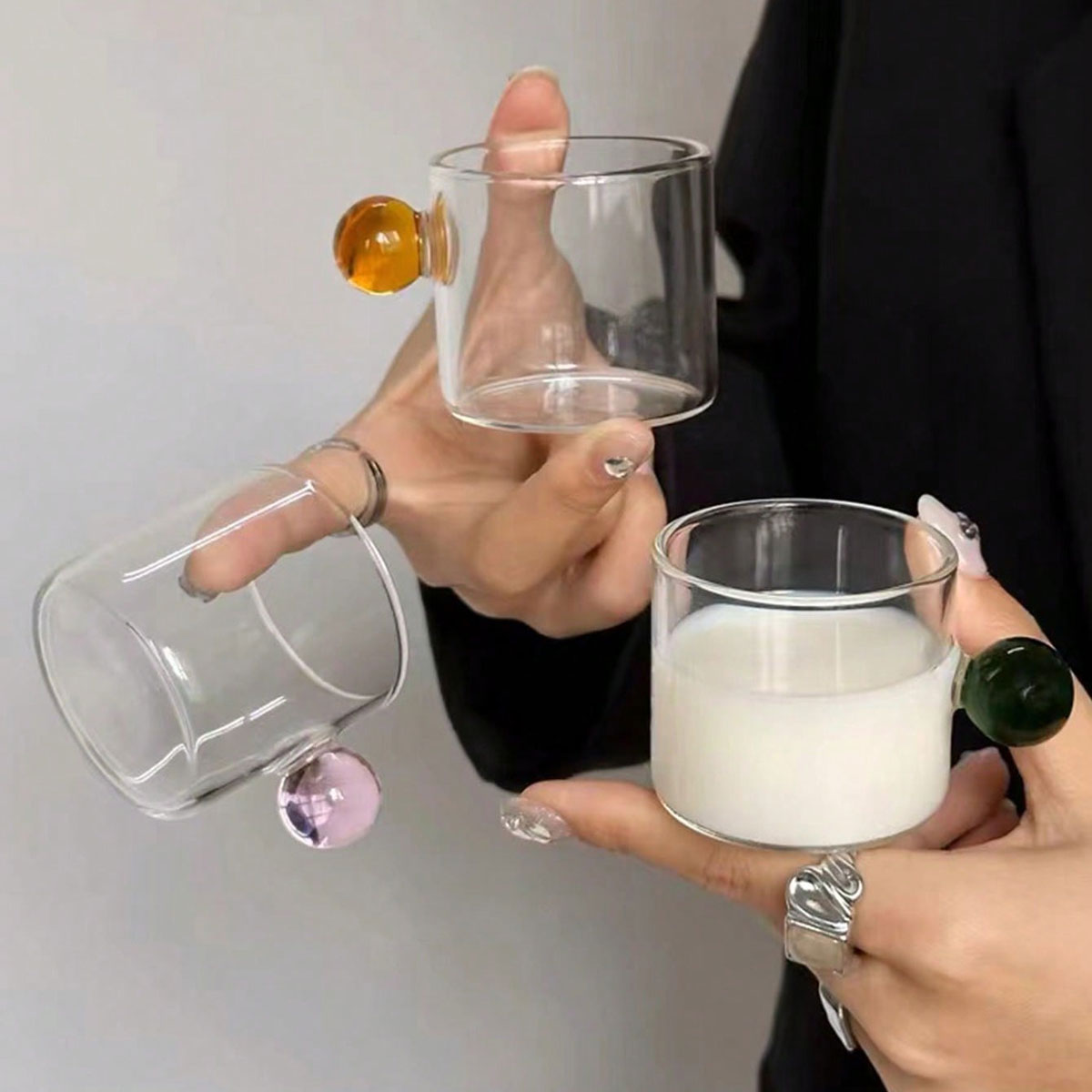 أكواب حليب زجاجية ملونة عالية  - مراجعة Highball Glass Set وسعره