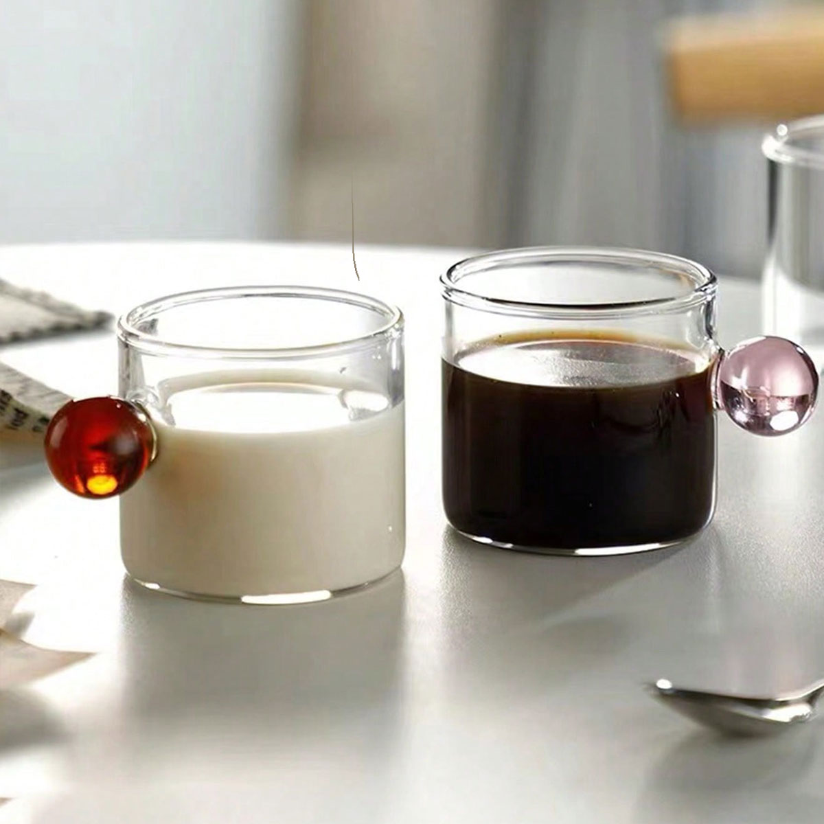 أكواب حليب زجاجية ملونة عالية  - مراجعة Highball Glass Set وسعره