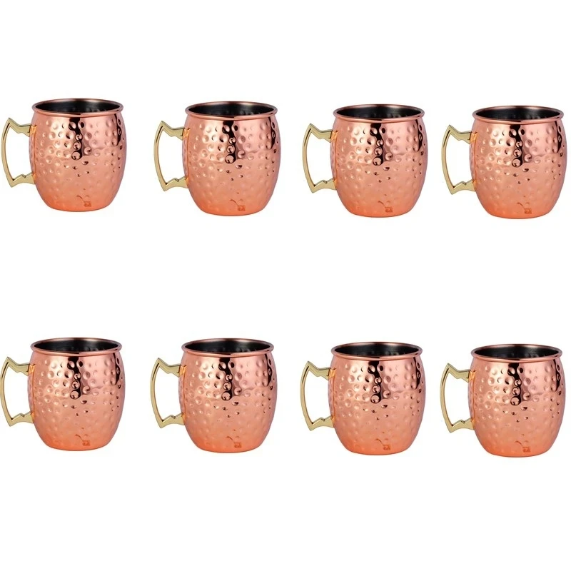 مجموعة من 8 أكواب نحاسية مطروق - مراجعة Mule Copper Mug وسعره